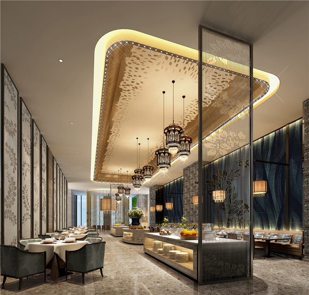 宁夏华祺国际五星级酒店装修设计案例效果图
