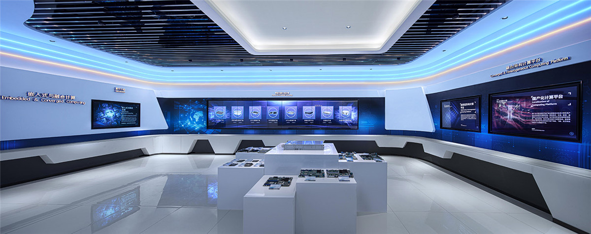 郑州办公展厅设计-恒智科技公司展厅装修实景图