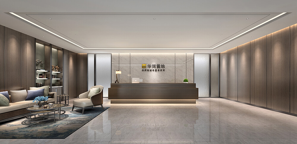 郑州华润置地公司办公室装修公司设计案例