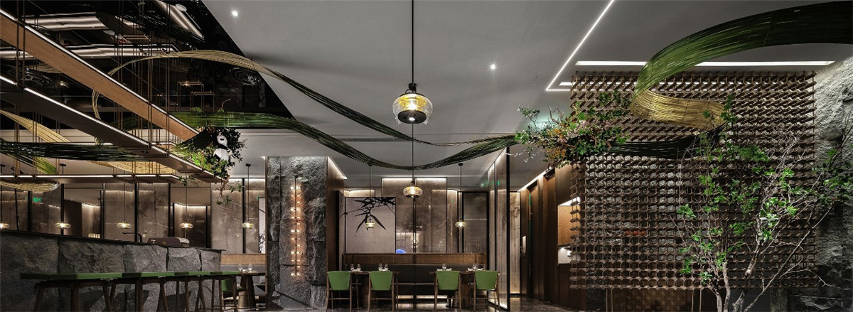 郑州绿色生态主题餐厅装修公司设计案例